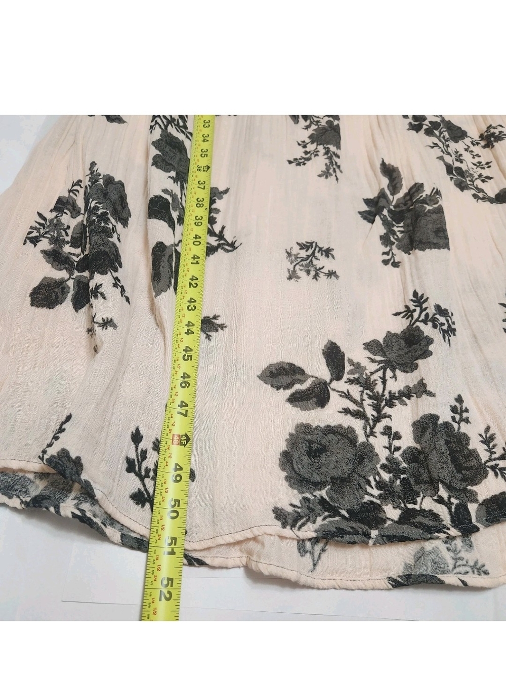 Free People Forget Me Not Midi Dress Sz M Peach Floral Cottagecore Smock Boho - Picture 13 of 16